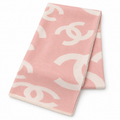 Chanel Style Oversized Logo Knit Scarf
