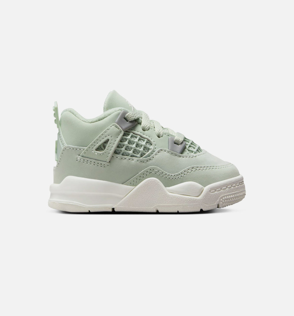 Air Jordan 4 Retro Abundance Infant Sneakers - Seafoam/Sail/Metallic Silver
