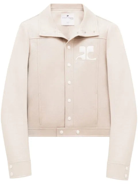 Courrèges chest logo-patch shirt jacket
