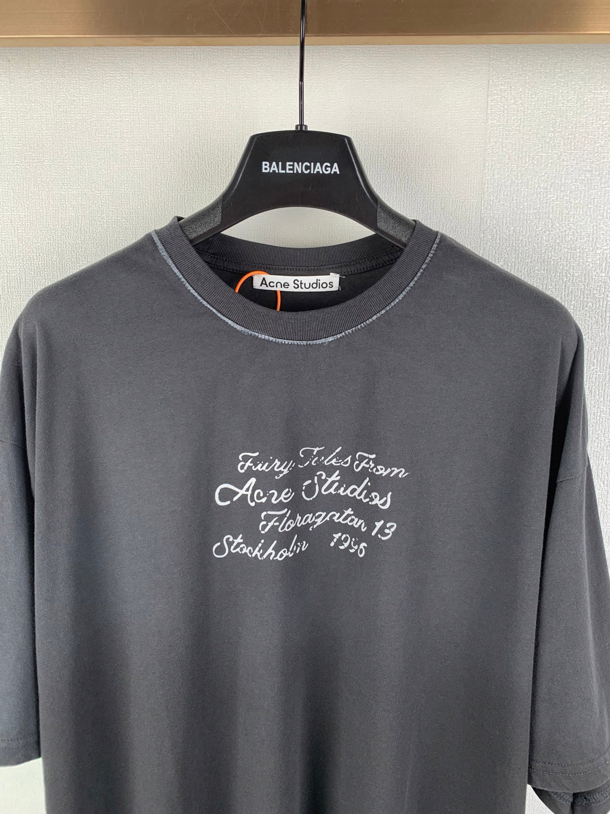 Acne Studios Vintage Script Print Oversized Short‑Sleeve T‑Shirt