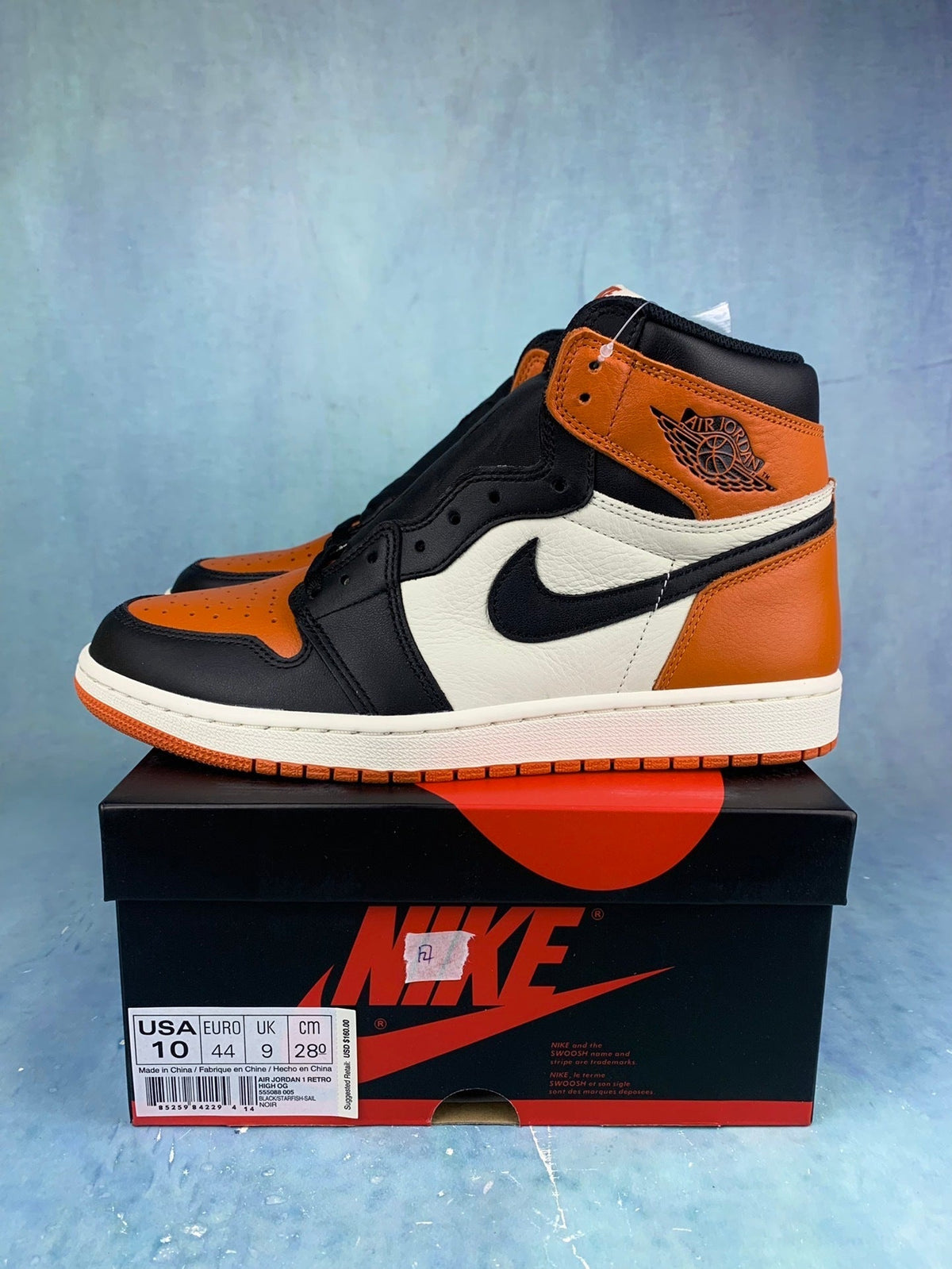 Air Jordan 1 High Black Shattered Backboard 555088-005 Unisex Sneakers