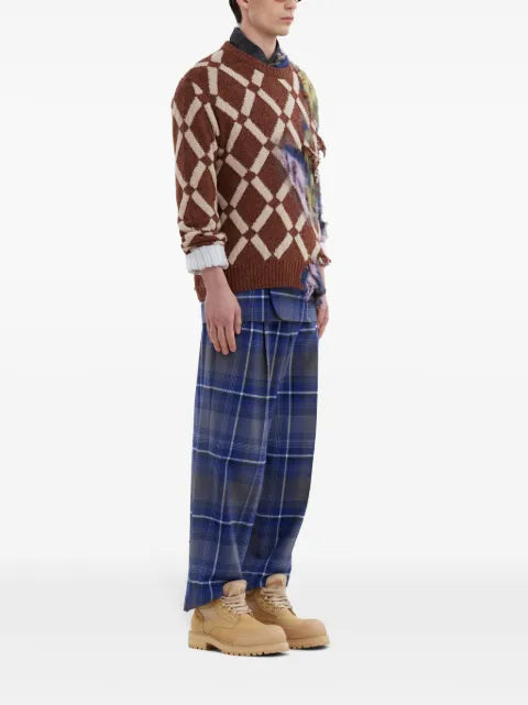 Marni distressed-effect colour-block jumper
