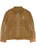 BIRTH OF ROYAL CHILD Flame Pearl velvet "Brown" track jacket