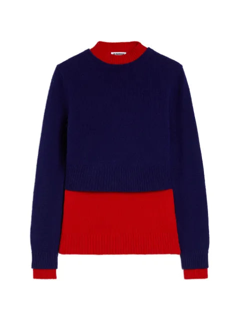 Jil Sander two-tone double-layer sweater