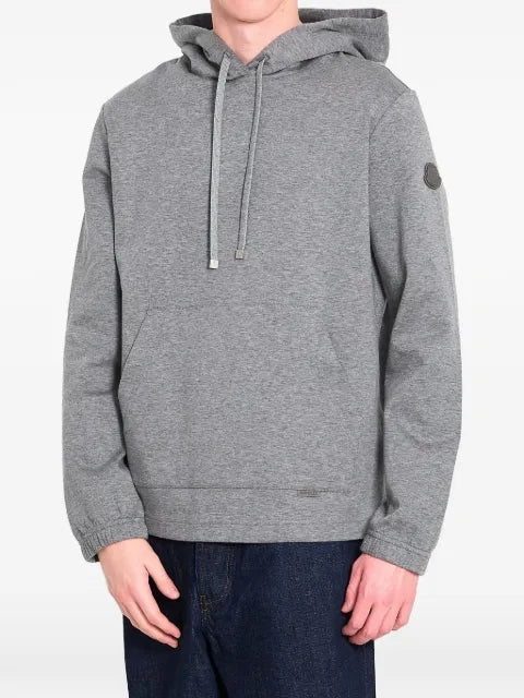 Moncler leather logo cotton blend hoodie