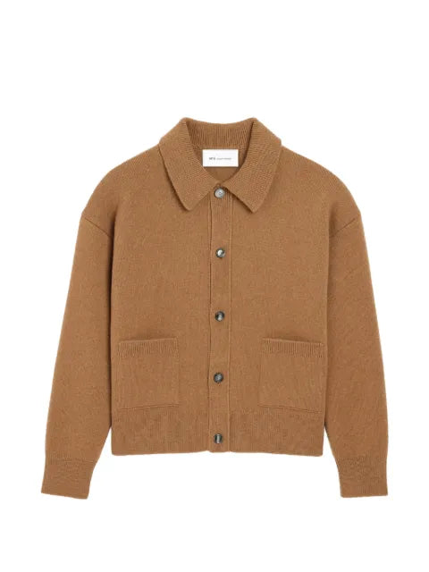 AMI Paris wool shirt collar cardigan