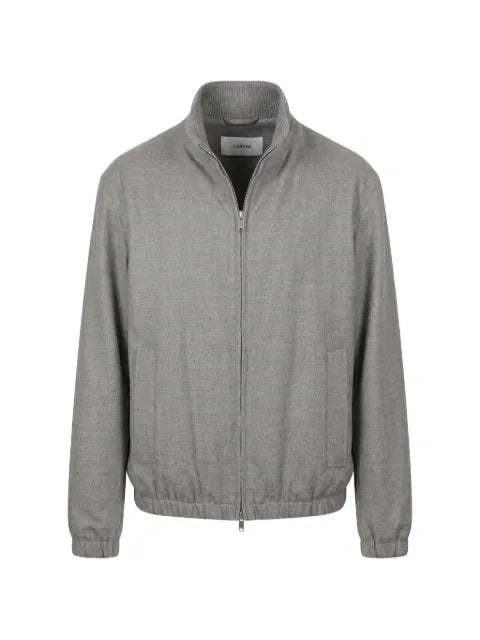 Lardini high-neck zip-up wool jacket