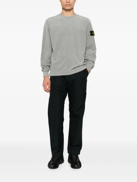 Stone Island logo-patch corduroy sweatshirt