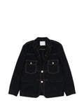 sacai contrast-stitch single-breasted blazer