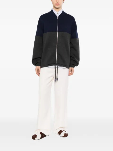 LOEWE colour-block zip-up cardigan