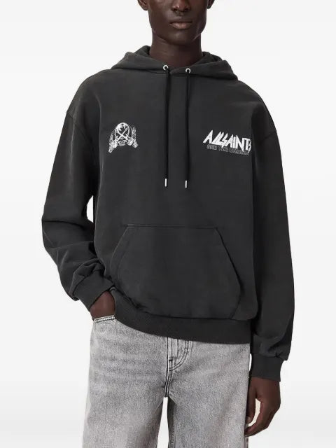 AllSaints graphic-print washed-effect hoodie
