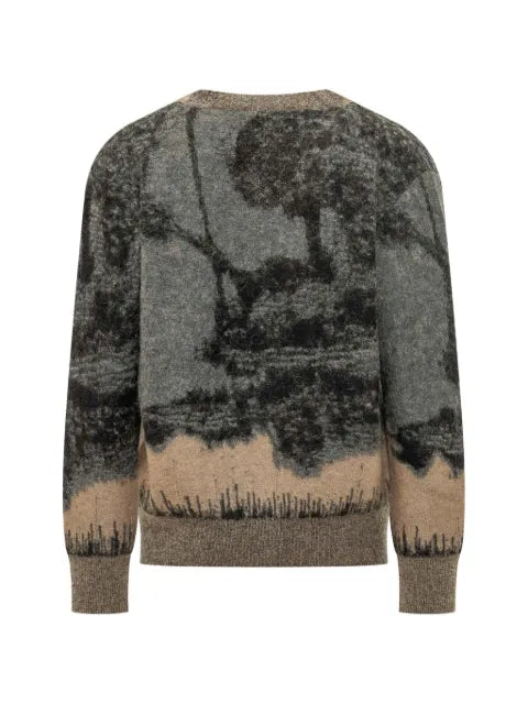 Laneus intarsia-knit button-up cardigan