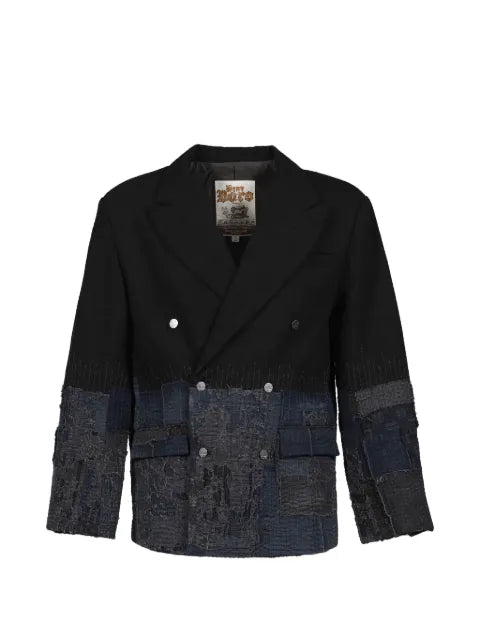 Dear BORO double-breasted patchwork blazer