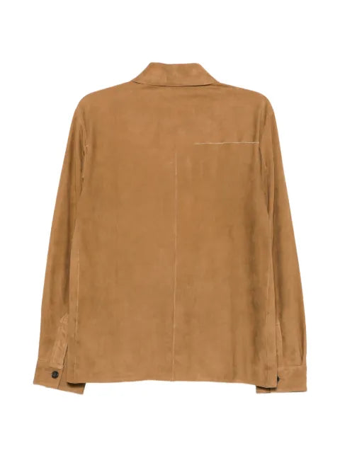 Arma lamb suede button-up jacket