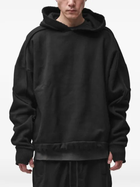 Thom Krom raw-edge panelled hoodie