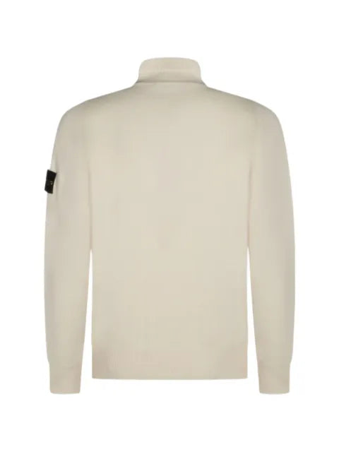 Stone Island button-placket logo-patch sweater