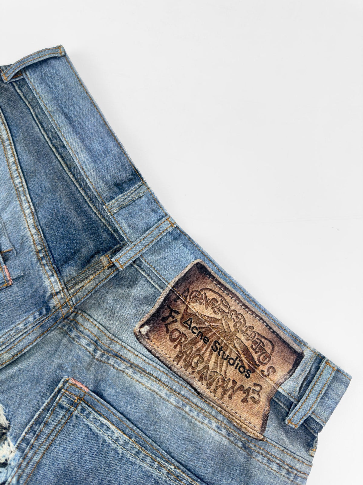 Acne Studios Distressed Denim Knee‑Length Shorts