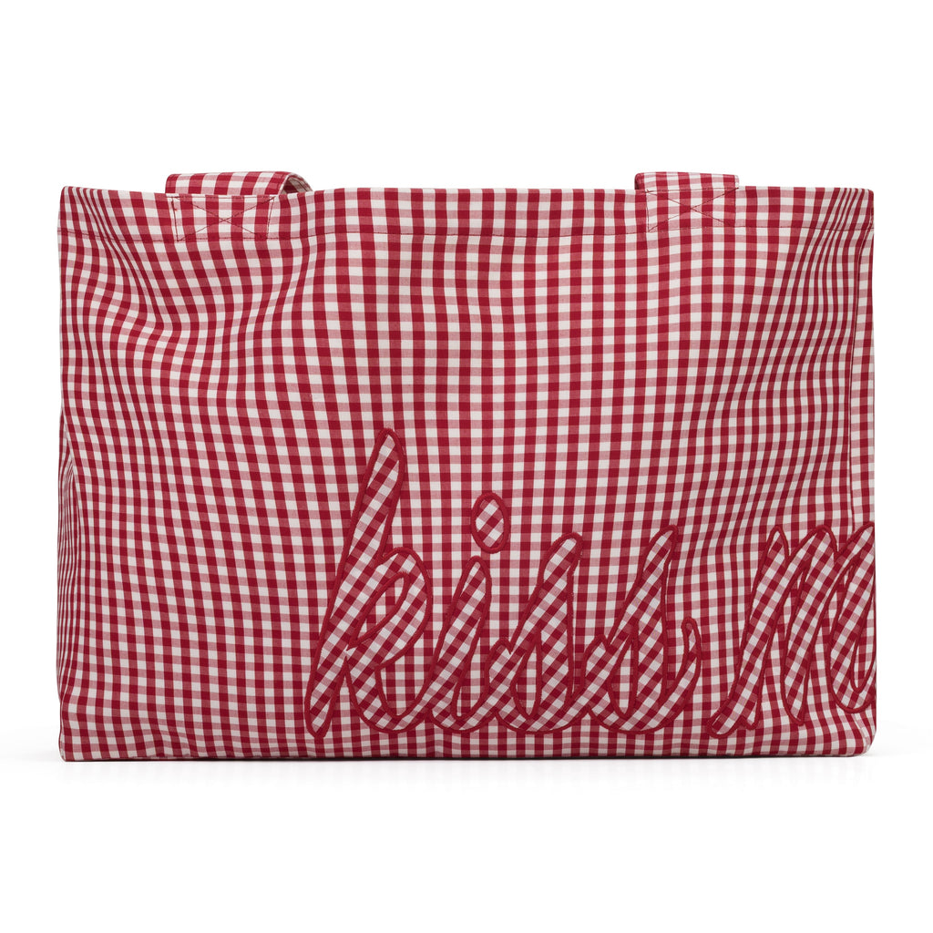 Red / White Kiss My Grits Gingham Tote Bag