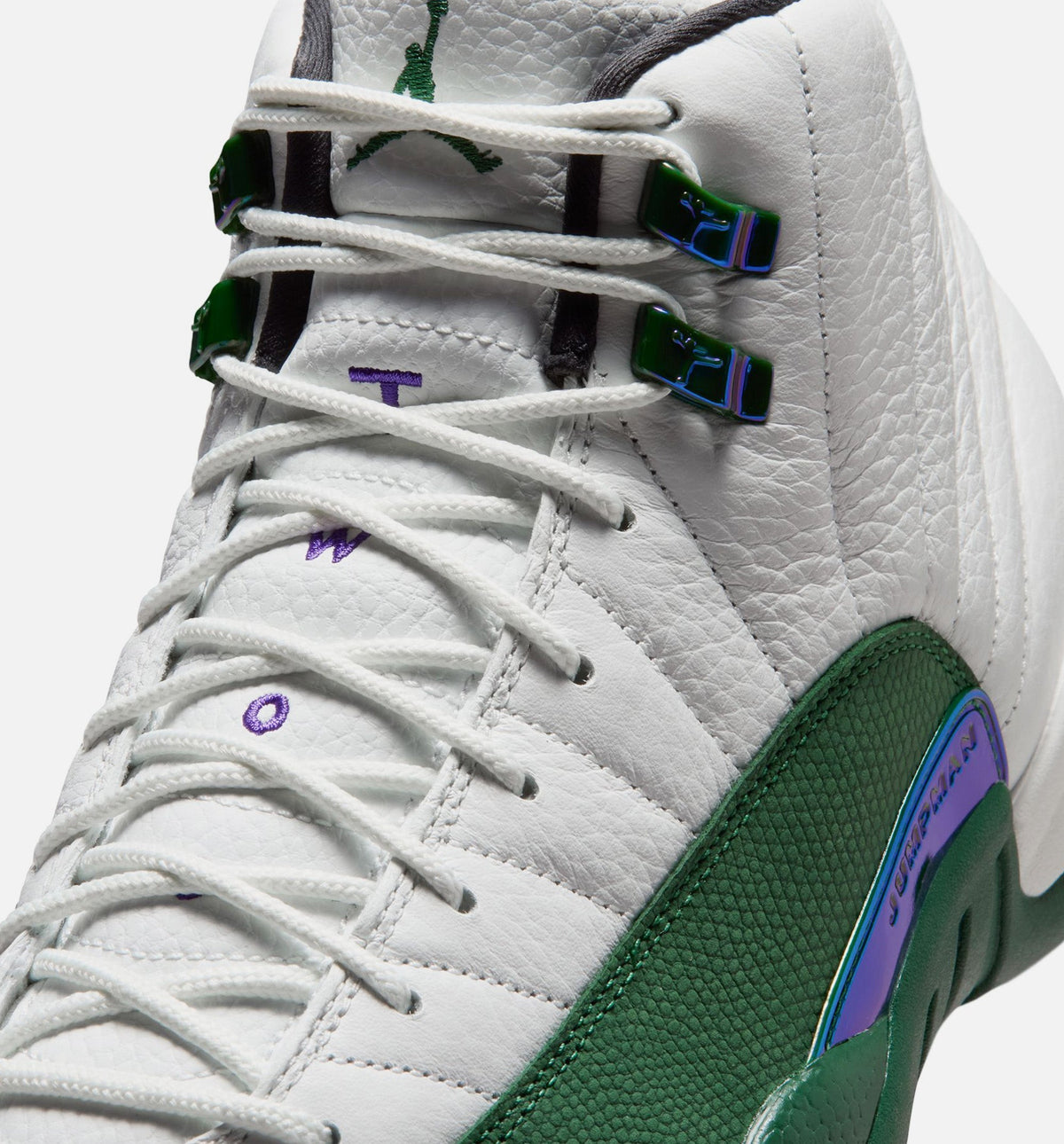 Air Jordan 12 Retro Idols Become Rivals Men's Sneakers - Summit White / Gorge Green / Fierce Purple