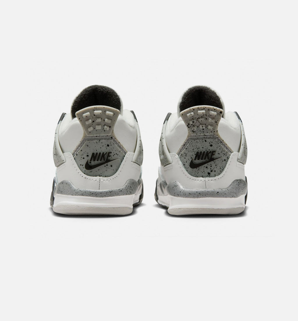 Air Jordan 4 Retro White Cement Infant & Toddler Lifestyle Shoes - Summit White/Fire Red/Cement Grey/Black