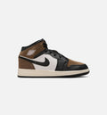 Air Jordan 1 Mid Youth Lifestyle Sneakers - Black/Phantom/Palomino/University Red