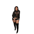 Chrome Hearts Black Mesh Horseshoe Rhinestone Sheer 2 Piece Set