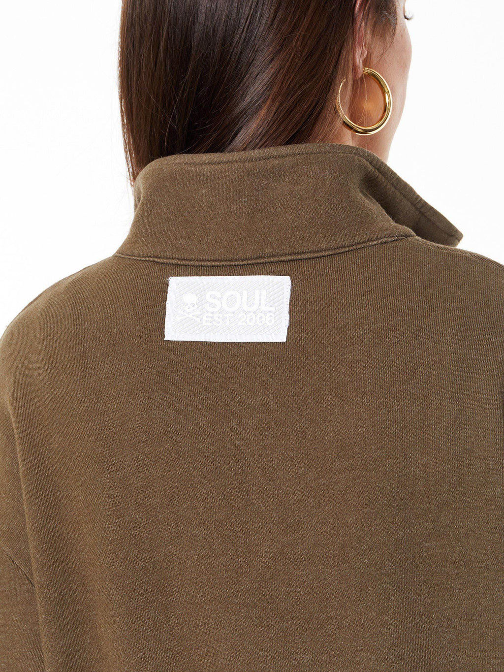 KATIE 1/4 ZIP SWEATSHIRT OLIVE