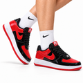 Nike Air Force 1 Low Black Red White Unisex Sneakers Style 01