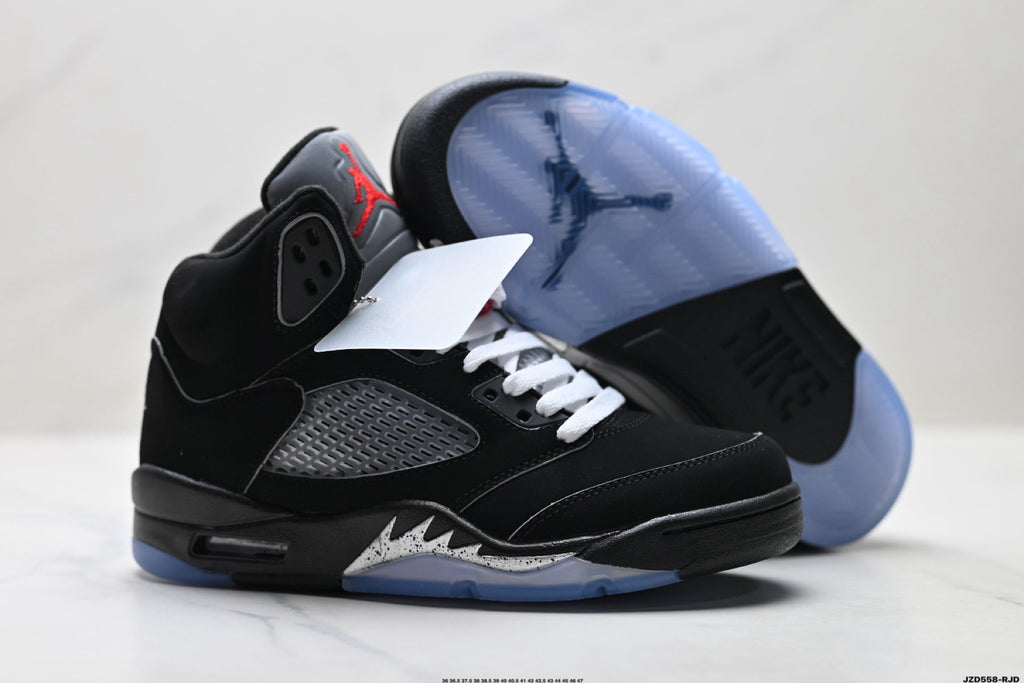 Air Jordan 5 Retro Black Fire Red White Sneakers