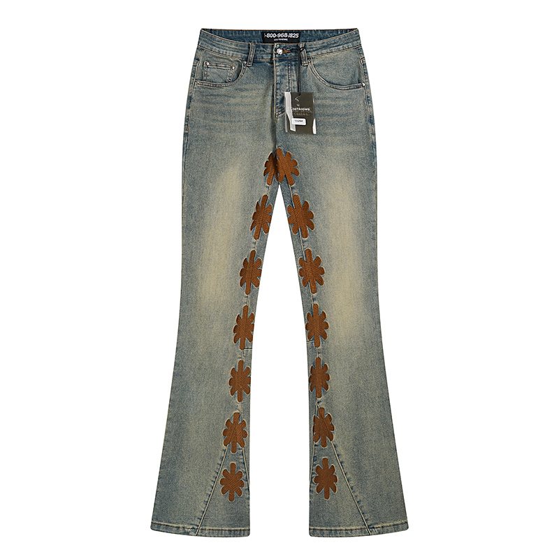 LOSTSHDWS Floral Applique Flare Jeans