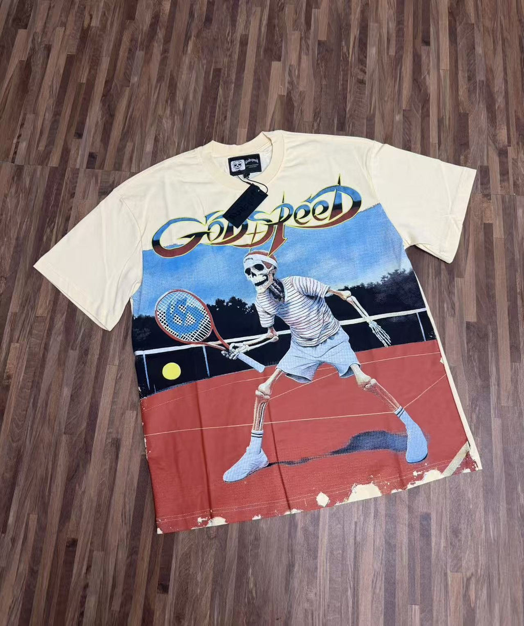 Godspeed Tennis Skeleton Graphic T-Shirt