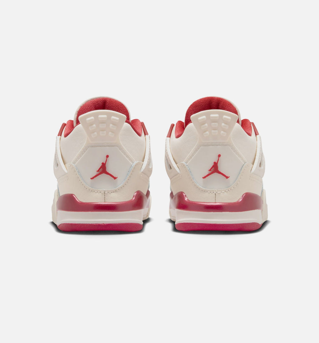 Air Jordan 4 Retro Valentine's Day Infant/Toddler Lifestyle Shoe – Pale Ivory/Sierra Red/Tough Red