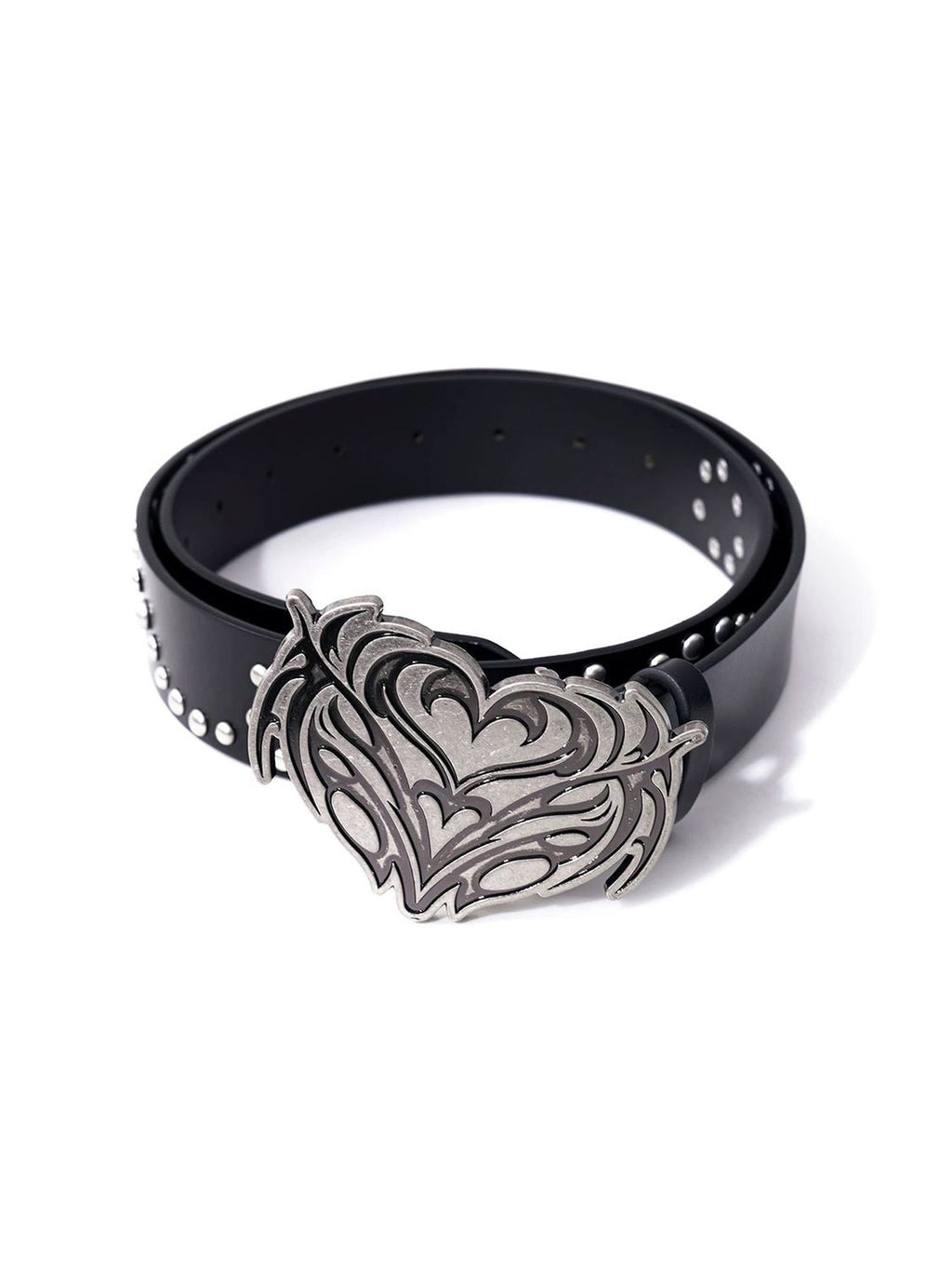 Heart Metal Buckle Leather Belt Vintage Studded Gothic Waist Belt