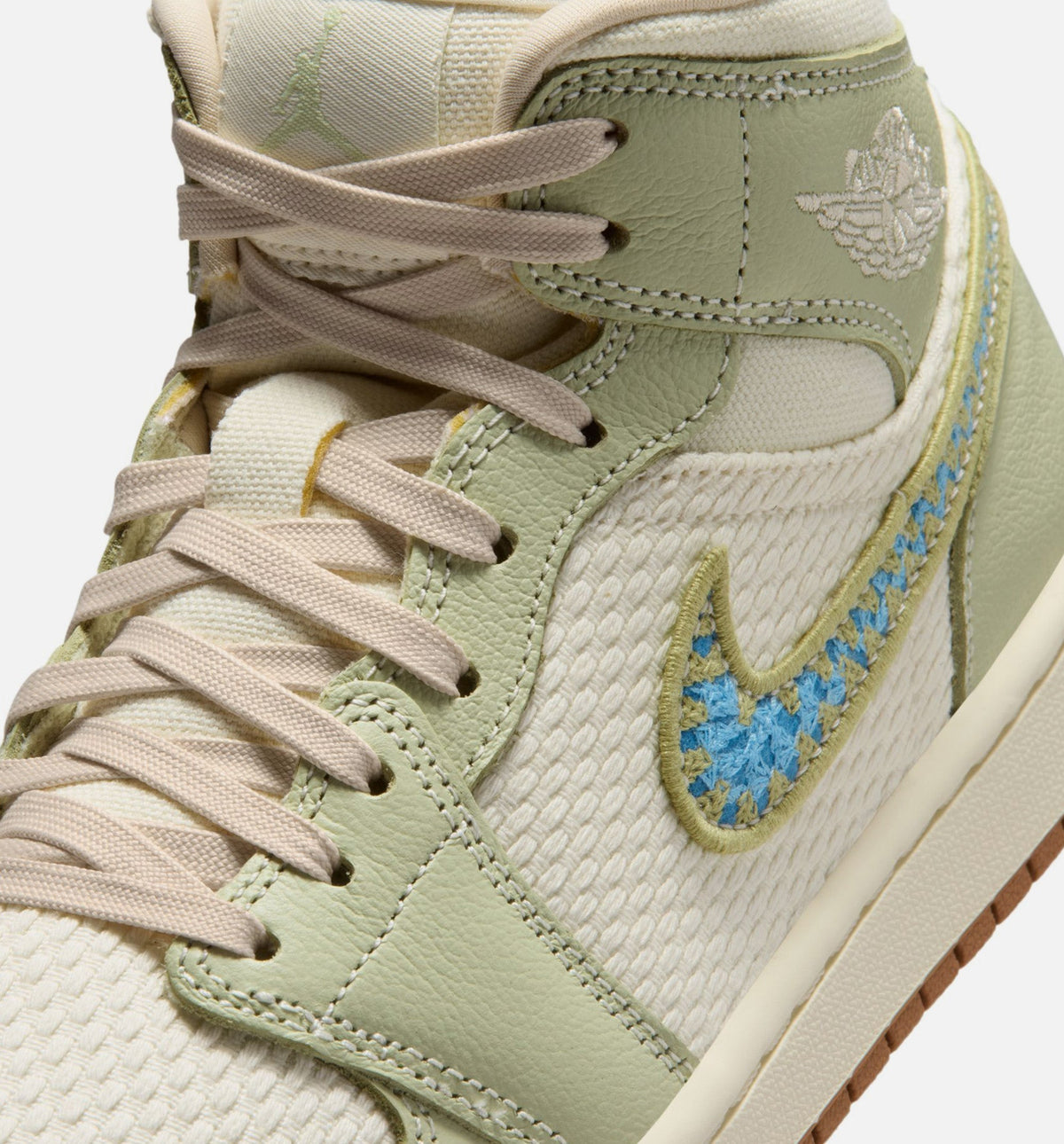 Air Jordan 1 Mid SE Women's Sneakers - Olive Aura/Pearl White/Lawn