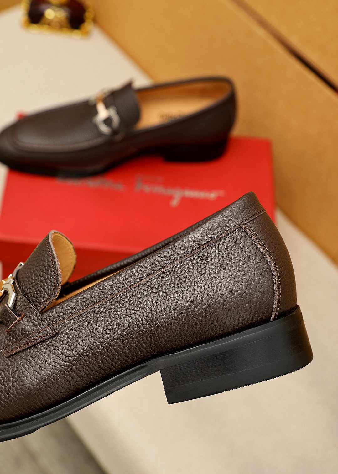 Louis Vuitton Brown Buckle Loafers - Rounded Toe