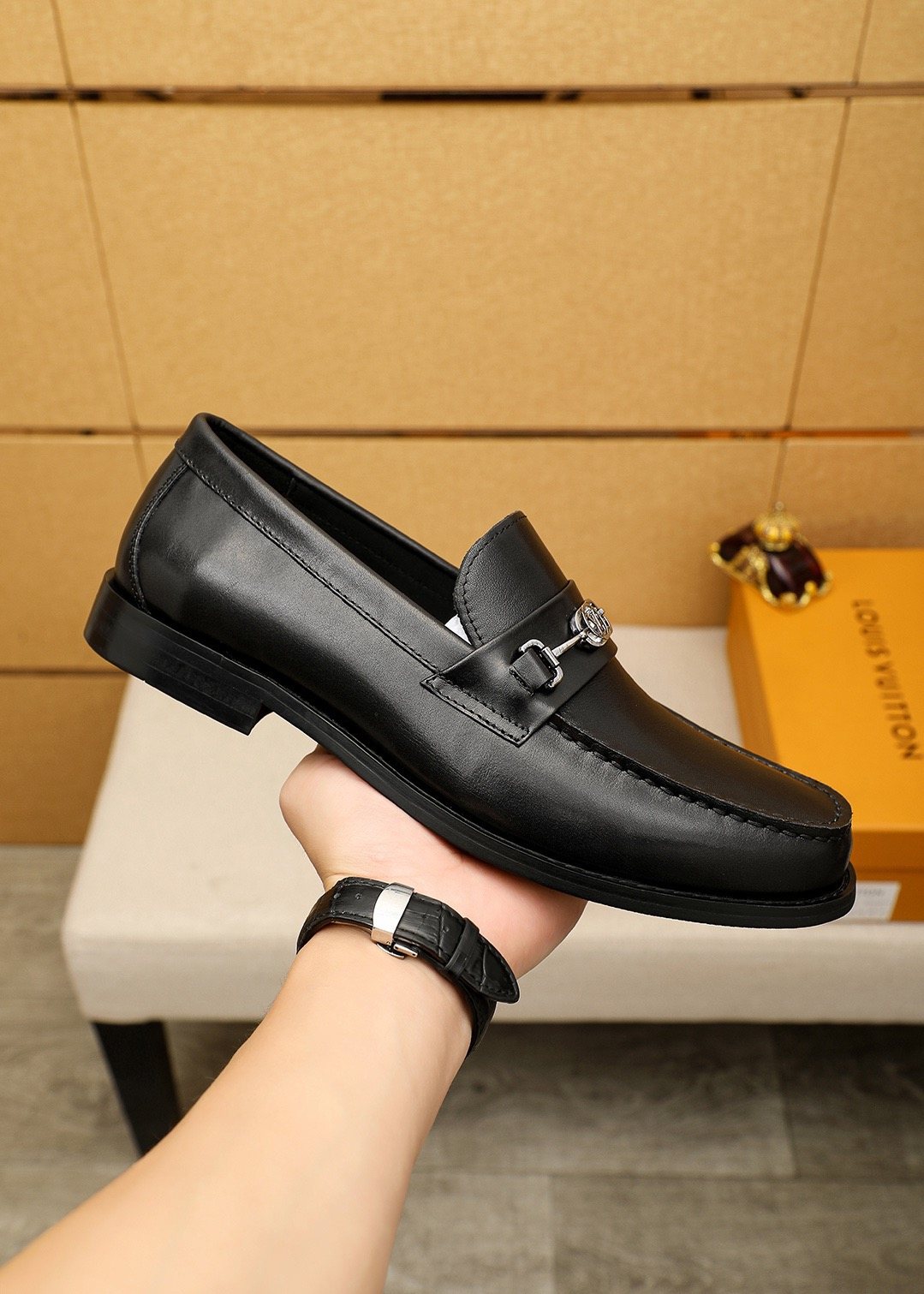 Louis Vuitton Black Hardware Loafers - Black Leather Upper