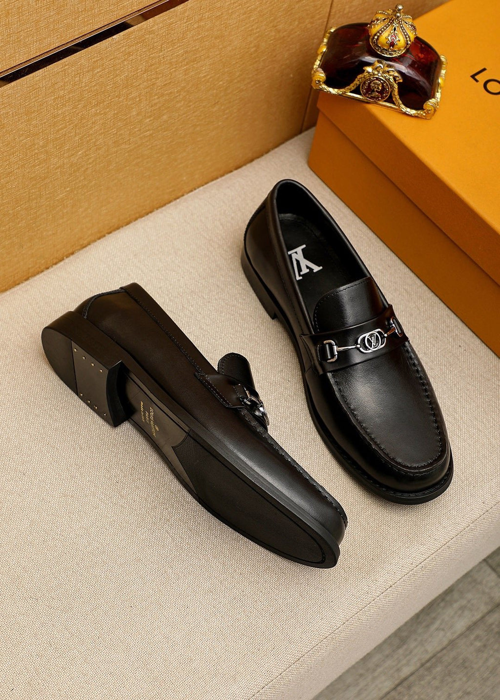 Louis Vuitton Black Hardware Loafers - Black Leather Upper