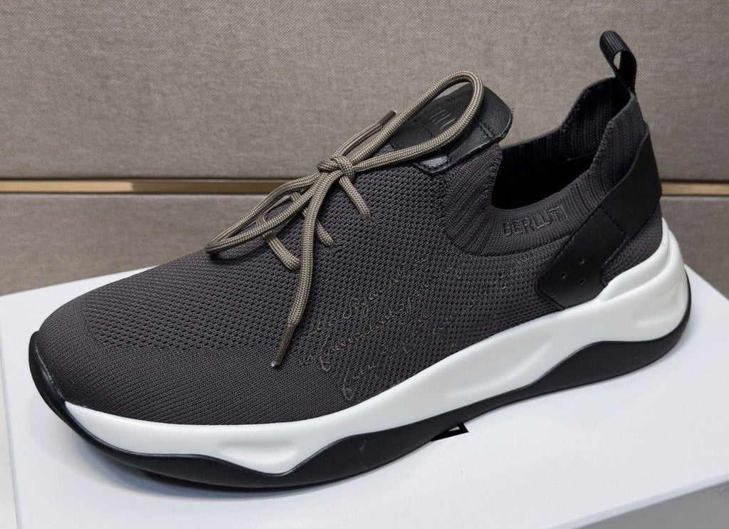 Berluti Charcoal Gray Lace-Up Sneakers