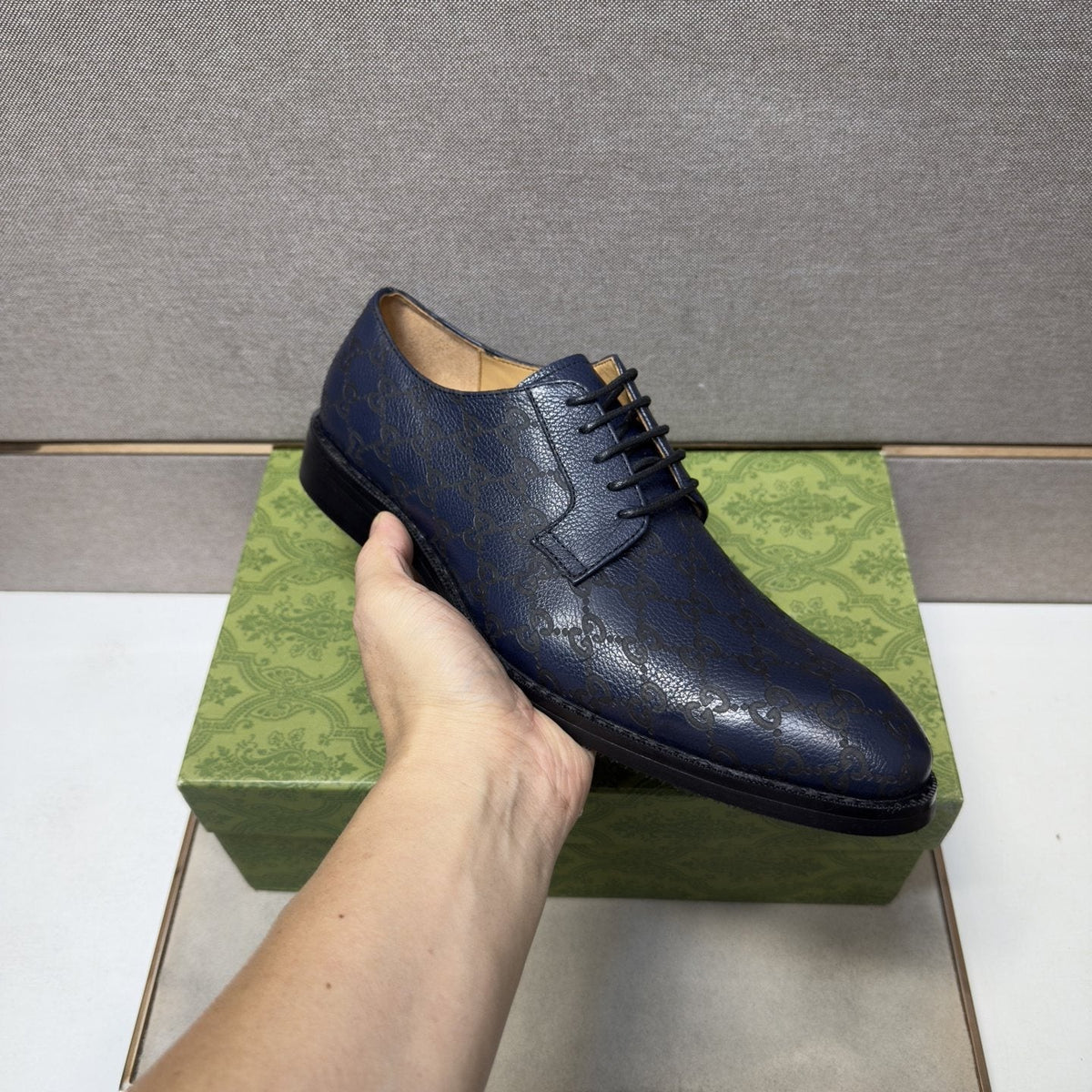 Gucci Men's Navy Lace-Up Shoes