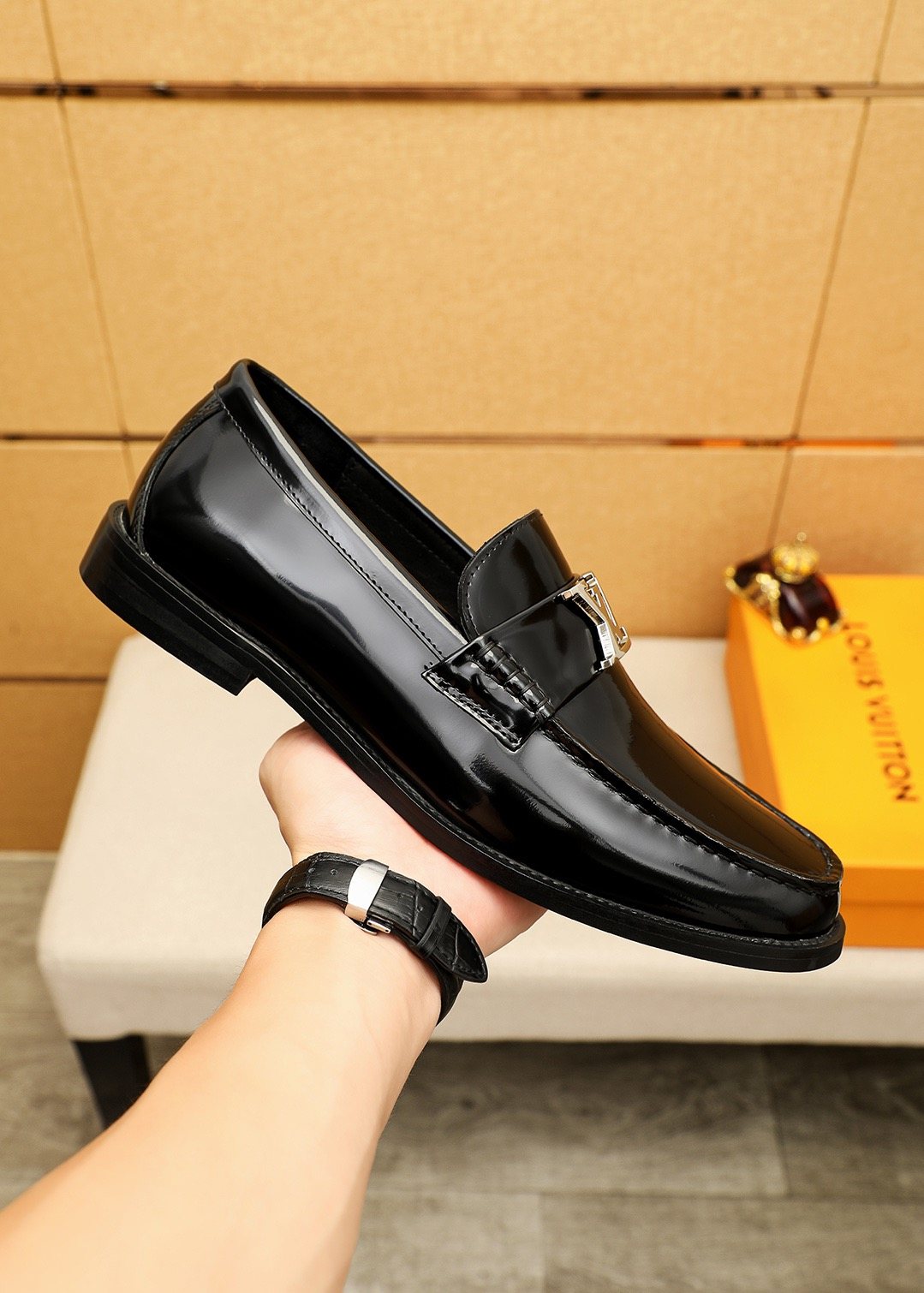 Louis Vuitton Polished Leather Loafers