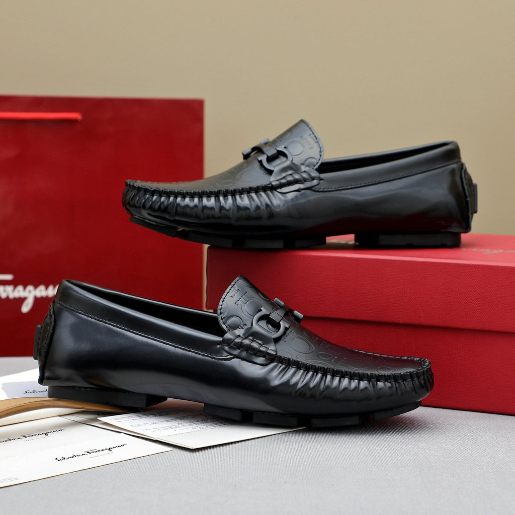 Ferragamo Metal-Bit Moc-Toe Loafers