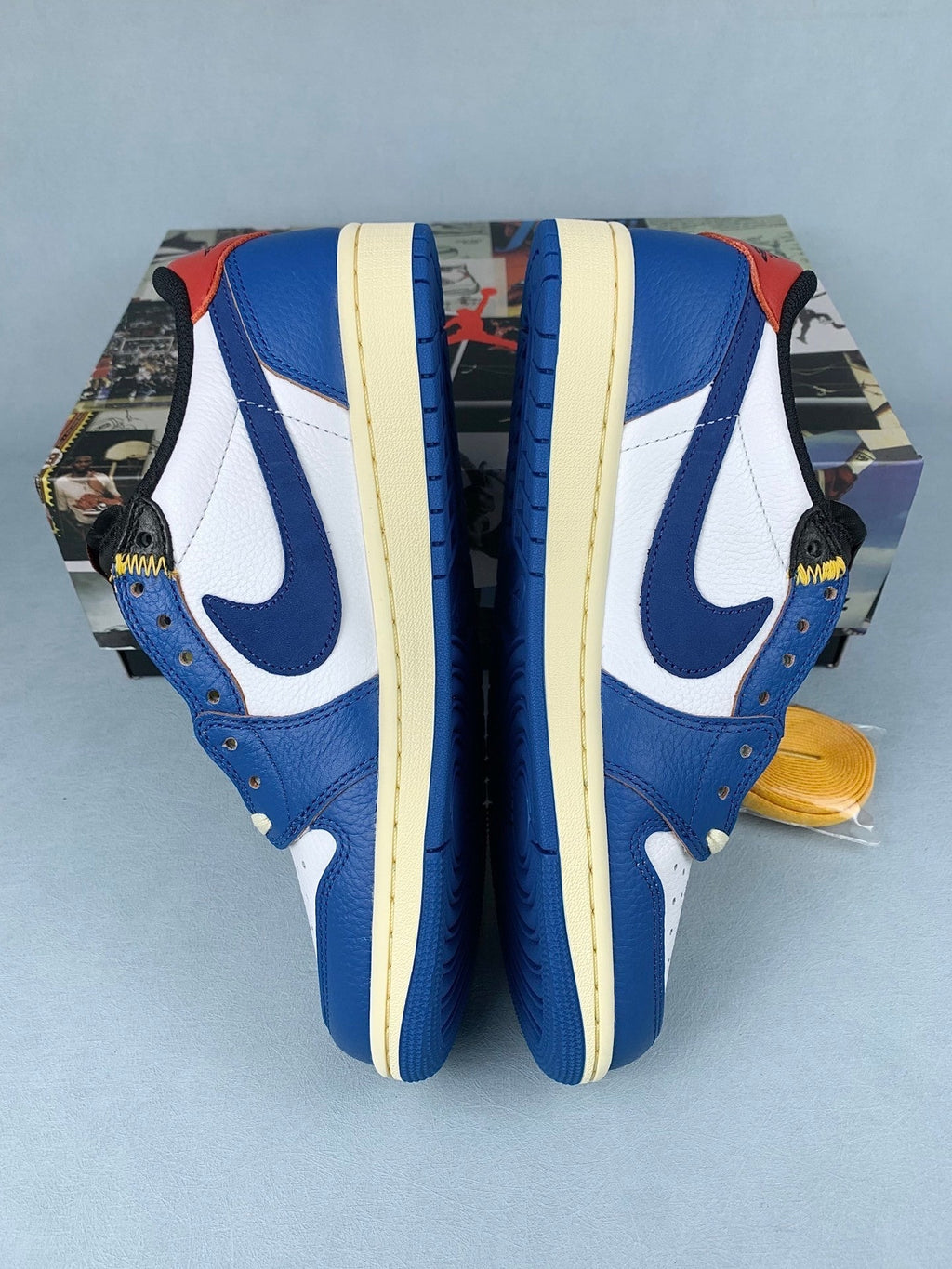 Air Jordan 1 Low un Color-blocked Blue Unisex Sneakers HQ6998-146