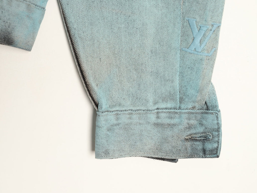 Louis Vuitton Gradient Monogram-Style Denim Jacket - Charcoal and Blue